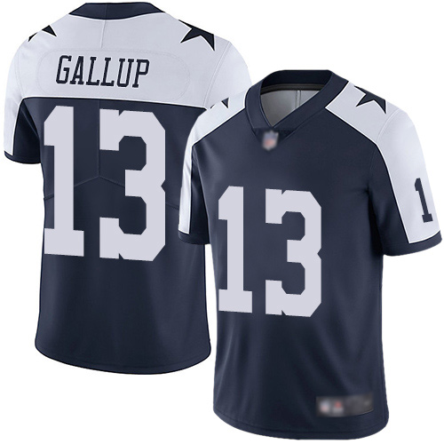 Men Dallas Cowboys Limited Navy Blue Michael Gallup Alternate #13 Vapor Untouchable Throwback NFL Jersey